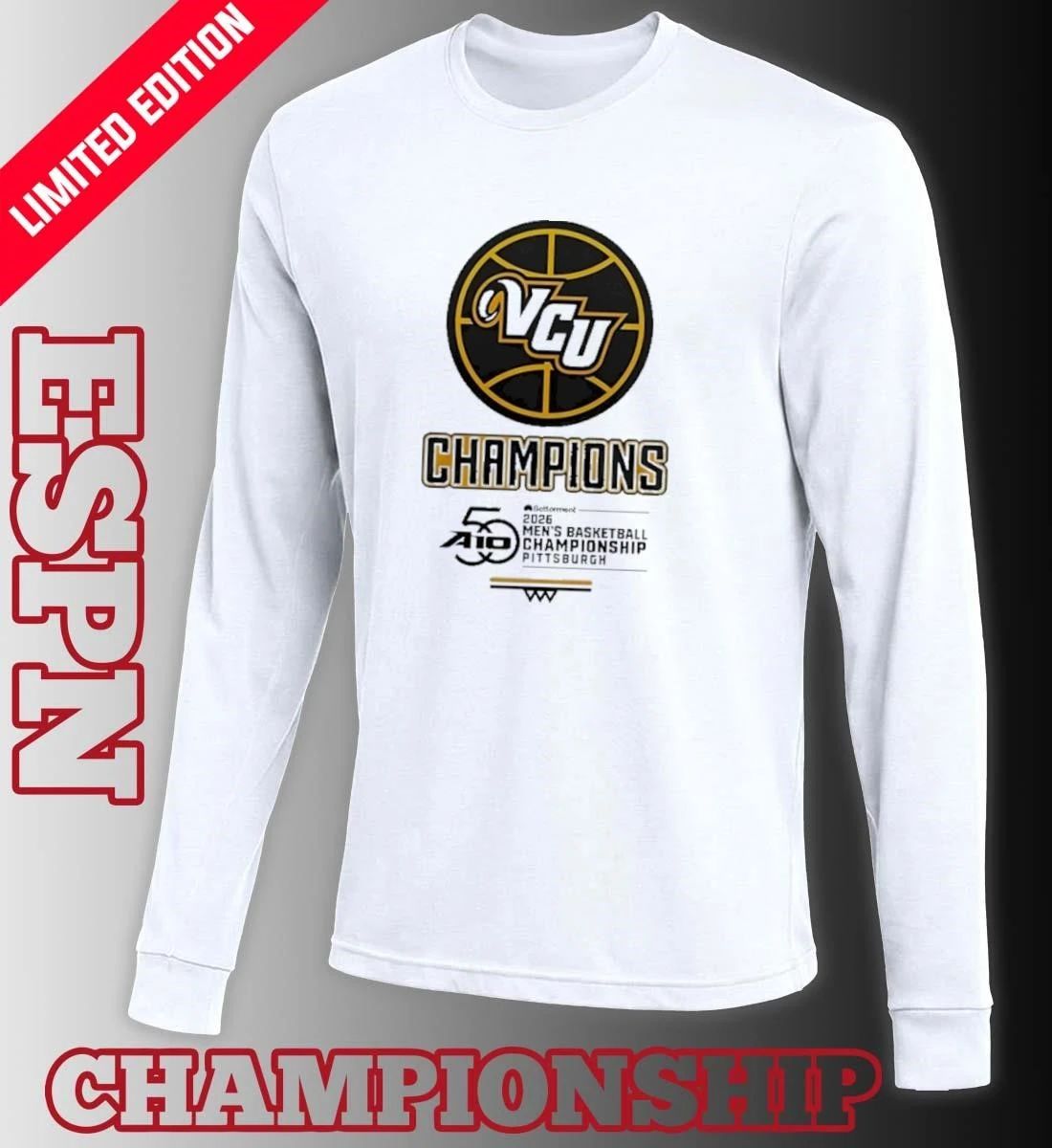 VCU Rams 2026 A10 Men’s Basketball Champions Locker Room T-Shirt