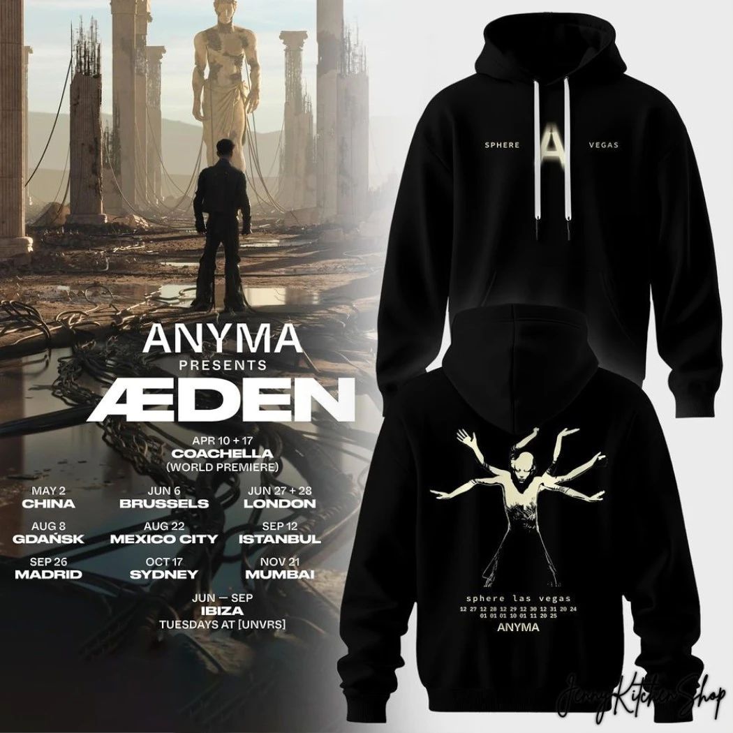 Original Sphere Las Vegas Anyma Presents Den Concept 2026 Two Sided T-Shirt