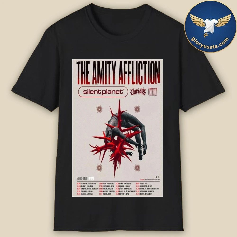 The Amity Affliction Europe & UK 2026 Poster Shirt