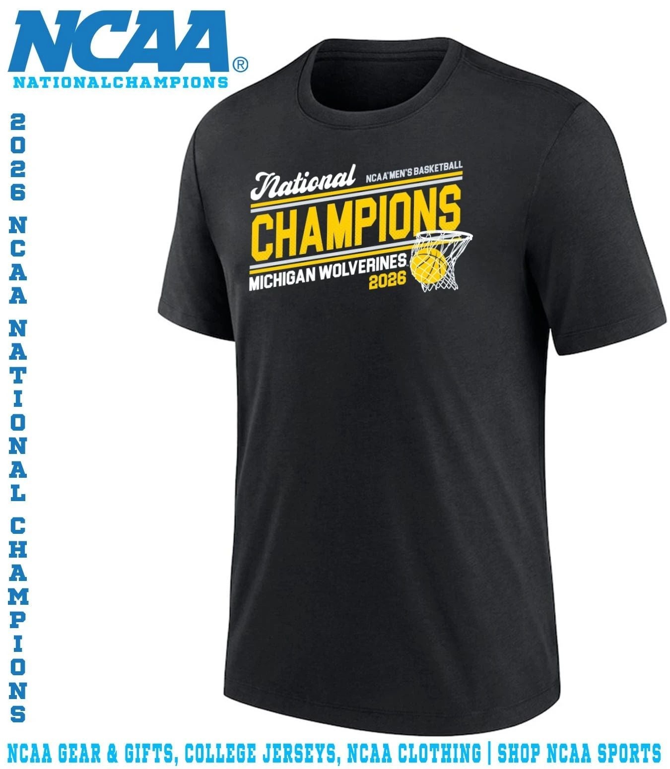 Michigan 2026 Basketball National Champions Action Play shirt