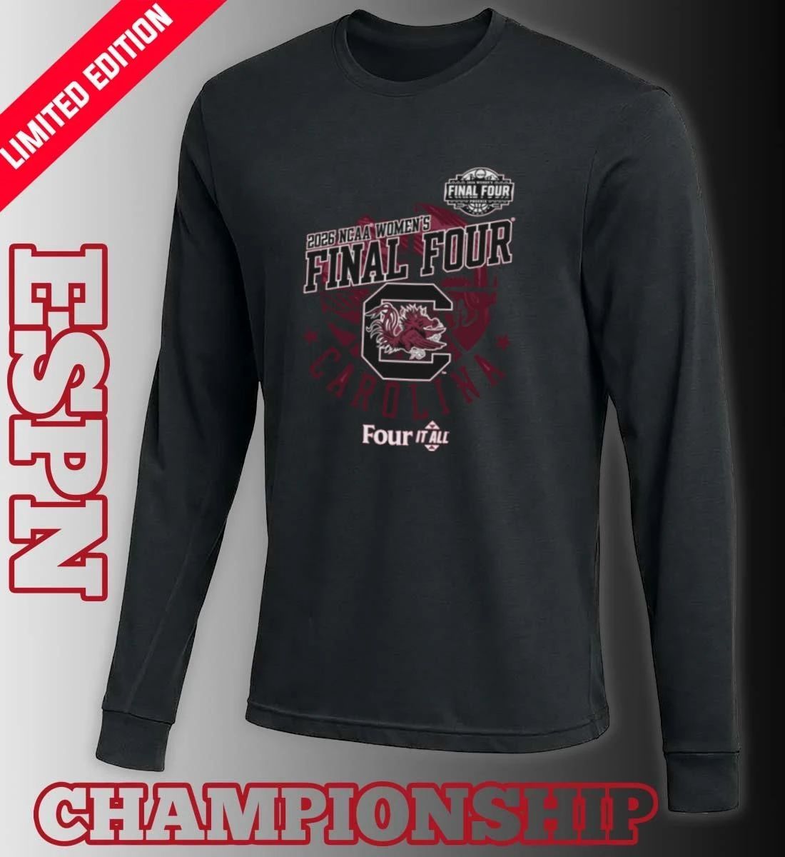 South Carolina Gamecocks Four It All Women’s Final Four 2026 Shirt
