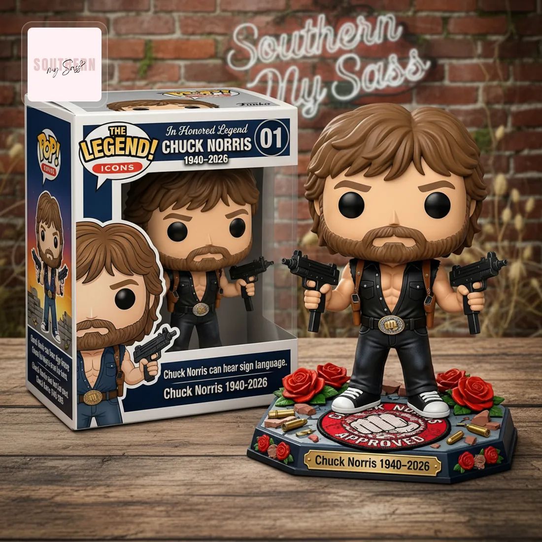 Chuck Norris In Honored Legend 1940-2026 Pop Figure Doll