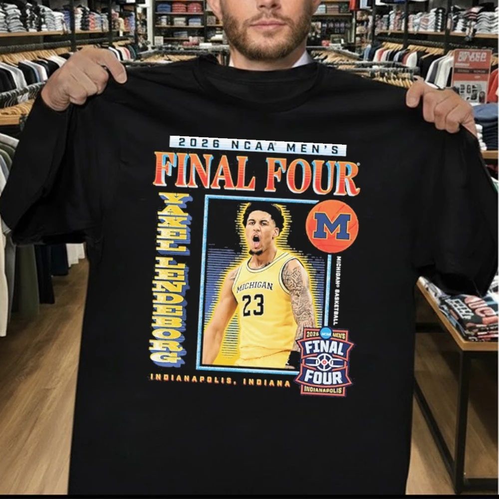 Michigan Wolverines Men’s Basketball 2026 Campus Ink Yaxel Lendeborg Final Four T-Shirt