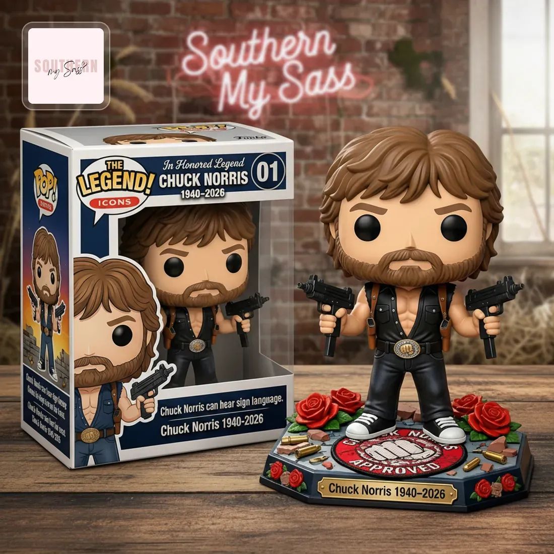 Chuck Norris In Honored Legend 1940-2026 Pop Figure Doll