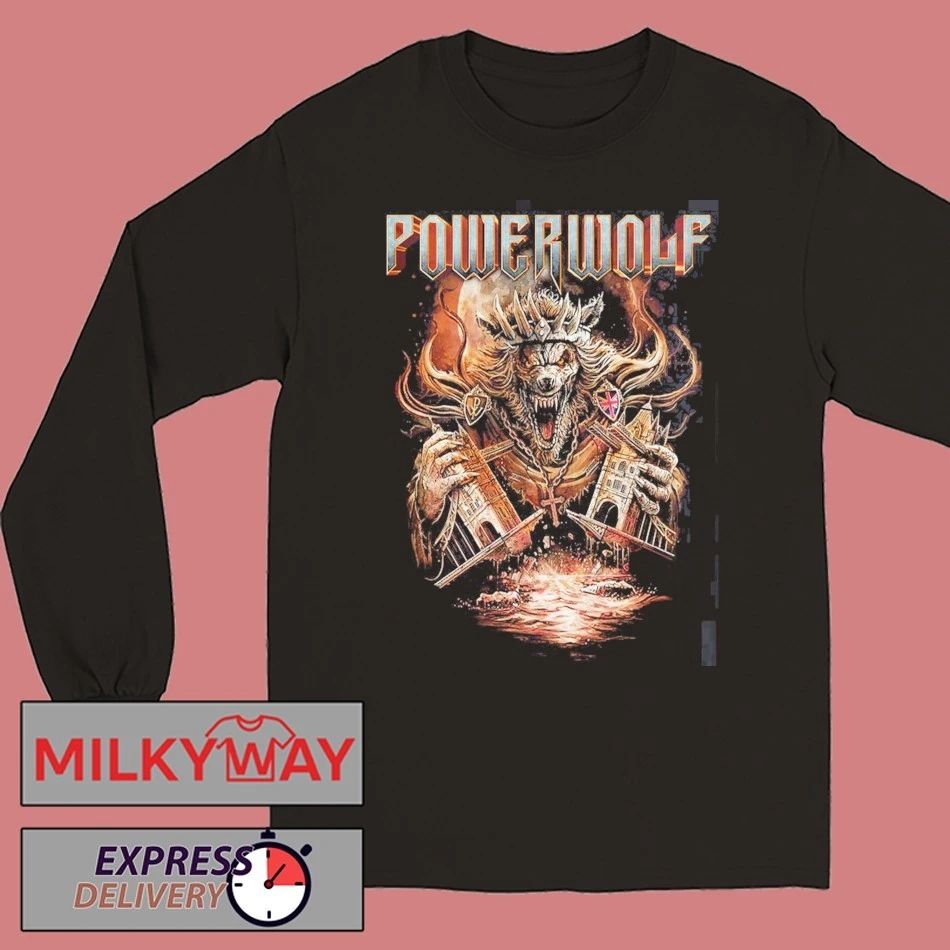 Powerwolf London UK 2026 Tour Merch Tee At OVO Arena Wembley On March 7 2026 The Wembley Metal Mass Wake Up The Wicked Tour T-Shirt