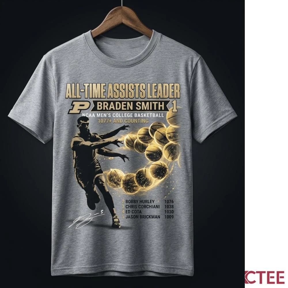 NKCtees Braden Smith The Assist King NCAA All-Time Assists Record Holder 2026 shirt