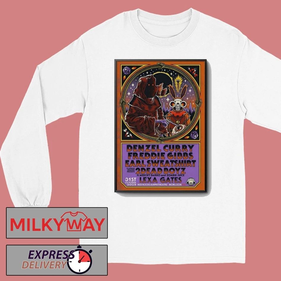 Denzel Curry And Freddie Gibbs With Earl Sweatshirt Oct 31 2025 In Morrison CO Poster shirt