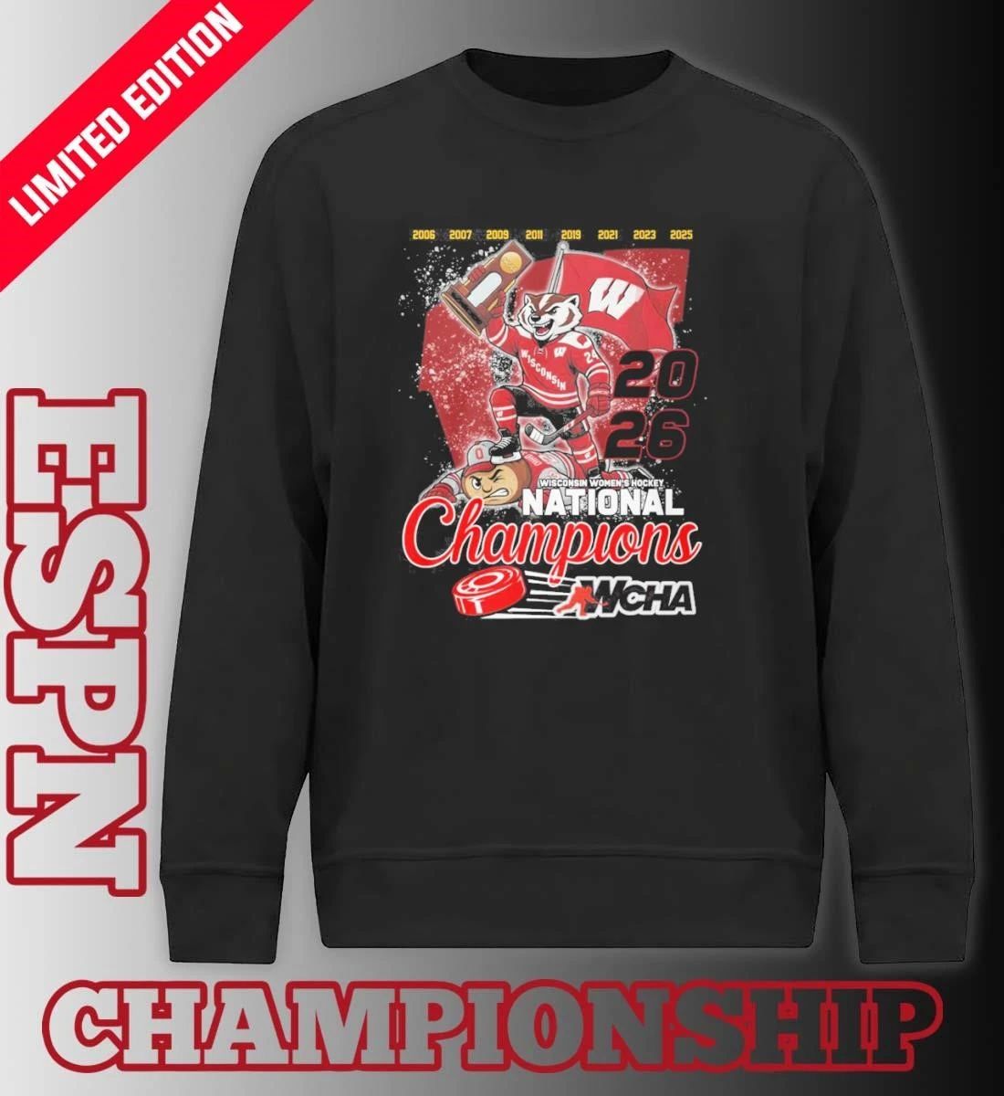 Wisconsin Badgers Mascot Defeat OSU NCAA Frozen Four Women’s Ice Hockey National Champions T-shirt