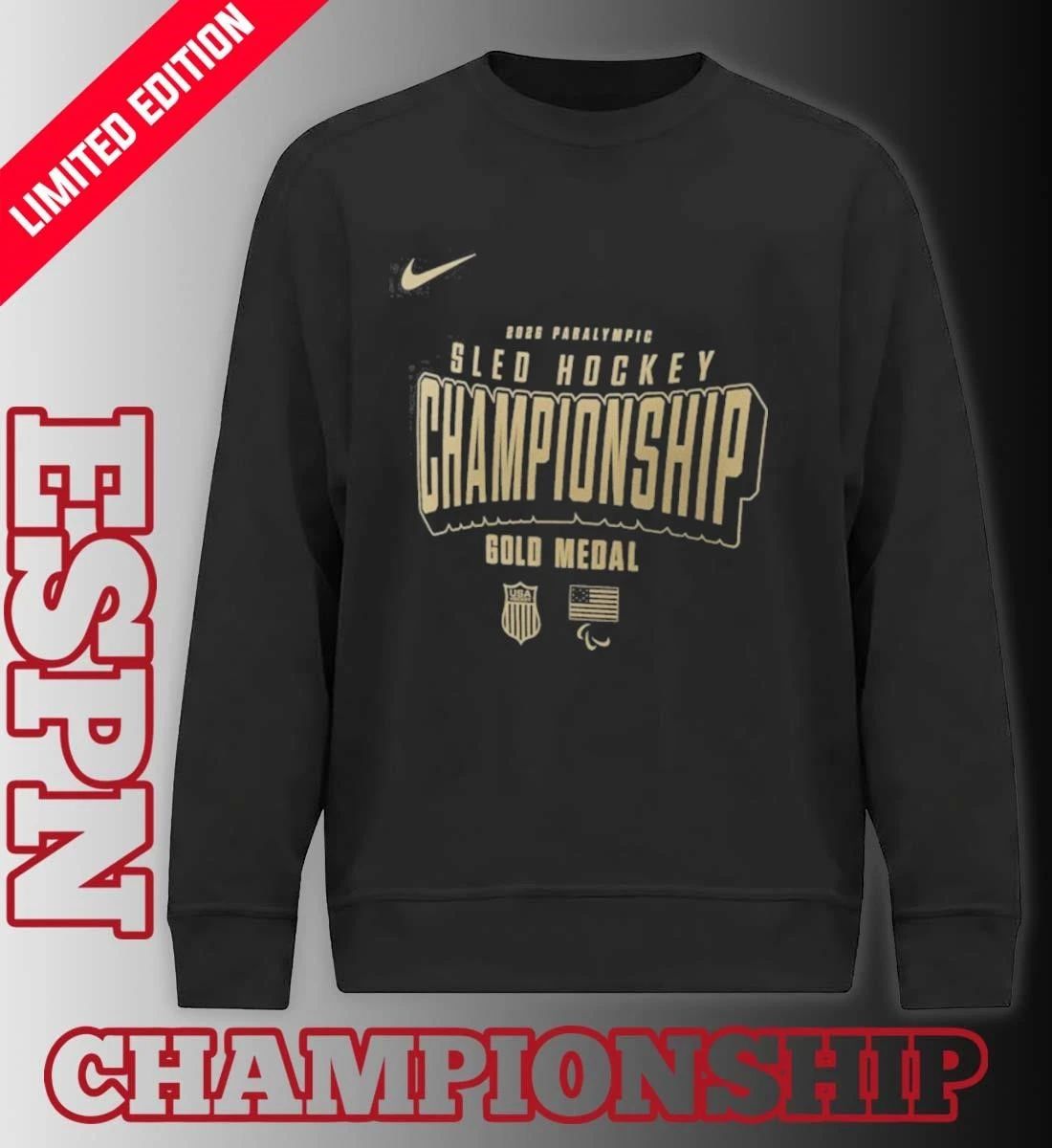 US National Sled Hockey 2026 Winter Olympics Gold Medal Champions T-Shirt