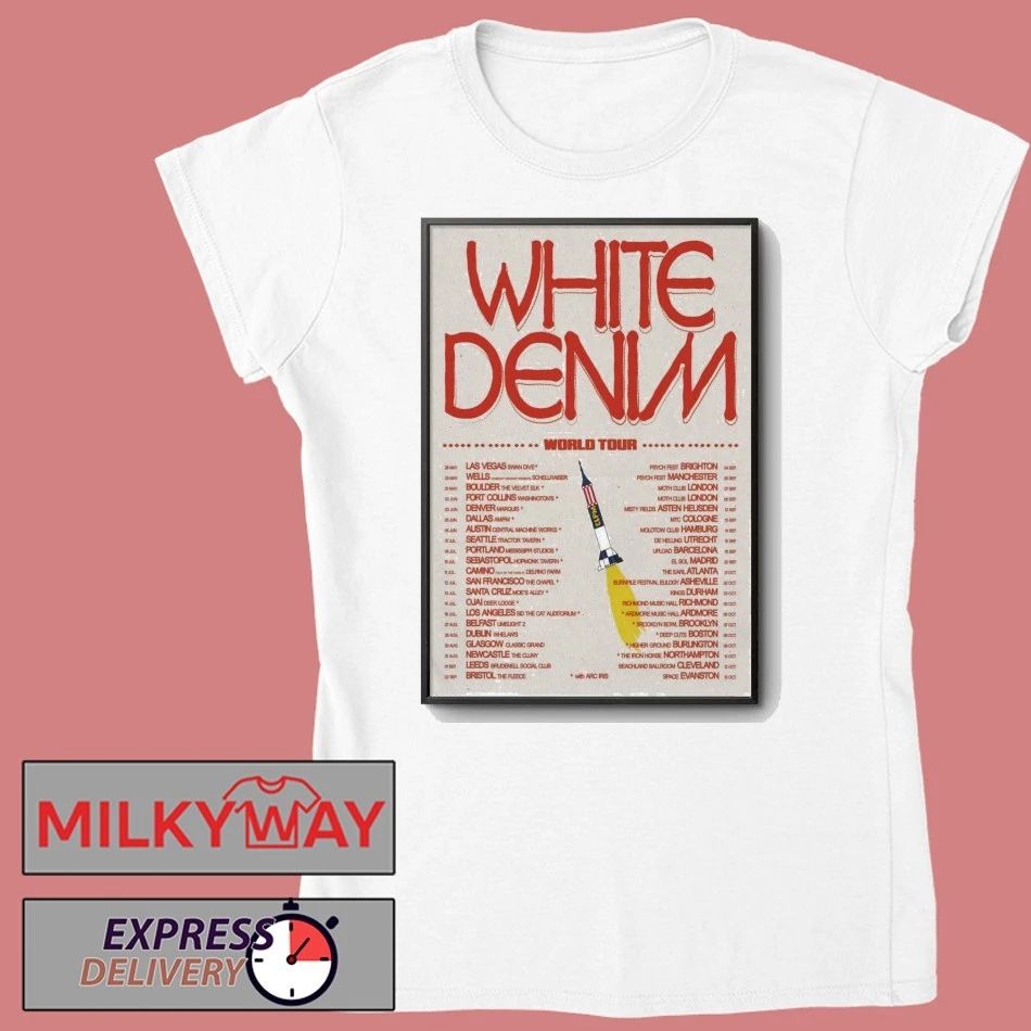 White Denim World Tour 2026 Print shirt