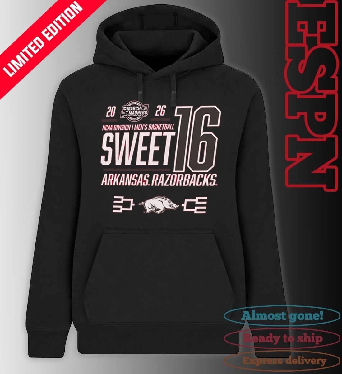 Arkansas Razorbacks 2026 NCAA March Madness Sweet 16 Bound Shirt
