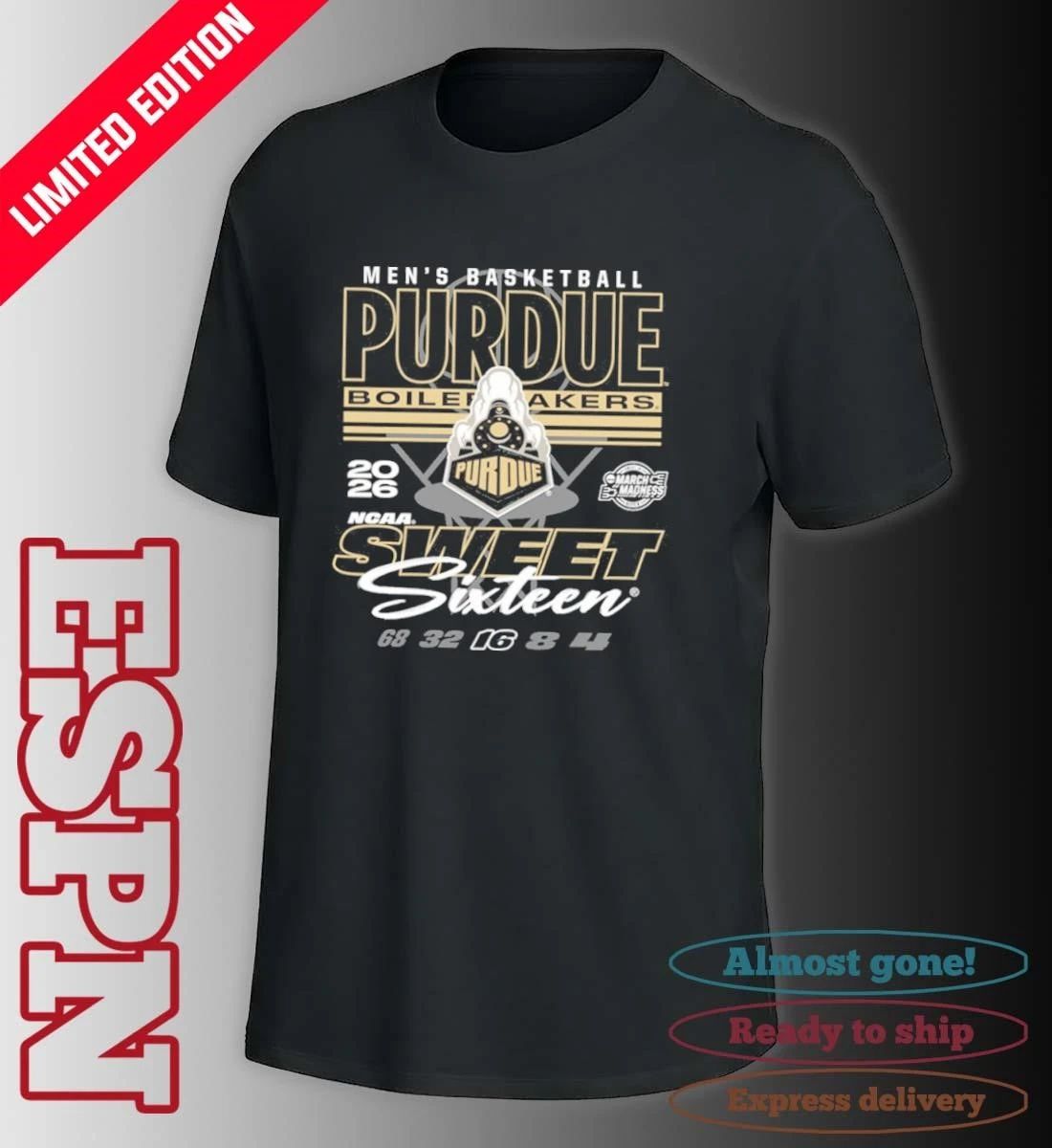 Purdue Boilermakers 2026 NCAA March Madness Sweet 16 Bound Net Shirt