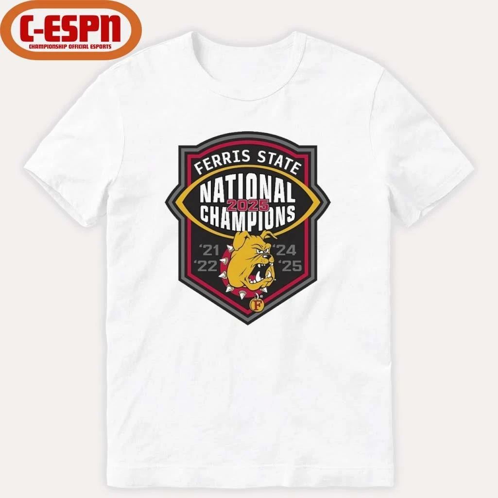 Ferris State Bulldogs NCAA Division II national championship 5-Time Shirt
