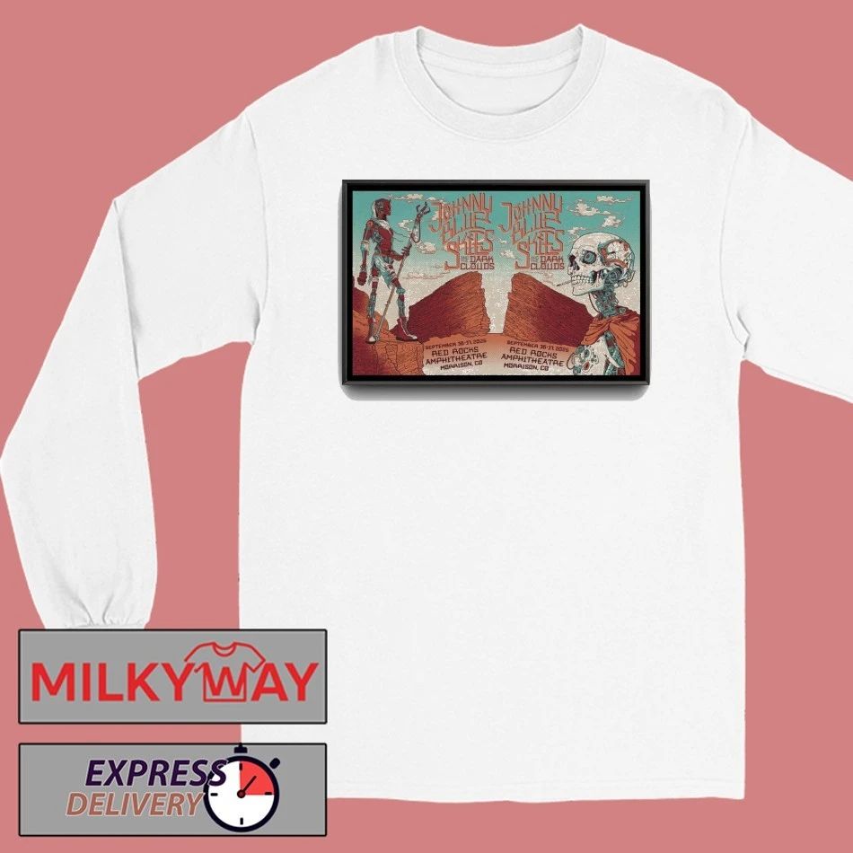 Johnny Blue Skies Red Rock Amphitheatre Poster shirt