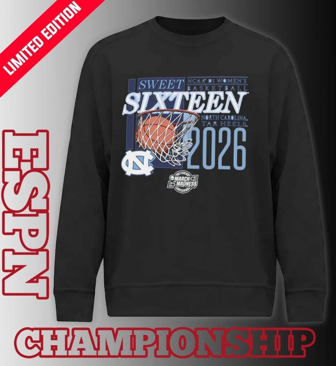 UNC Tar Heels 2026 NCAA DI Women’s Basketball Sweet Sixteen – Fort Worth Regional T-Shirt