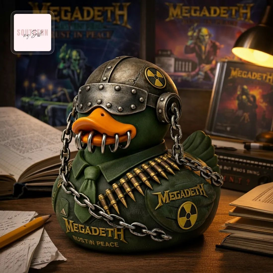 Megadeth Rust in Peace Heavy Metal Battle Rubber Duck