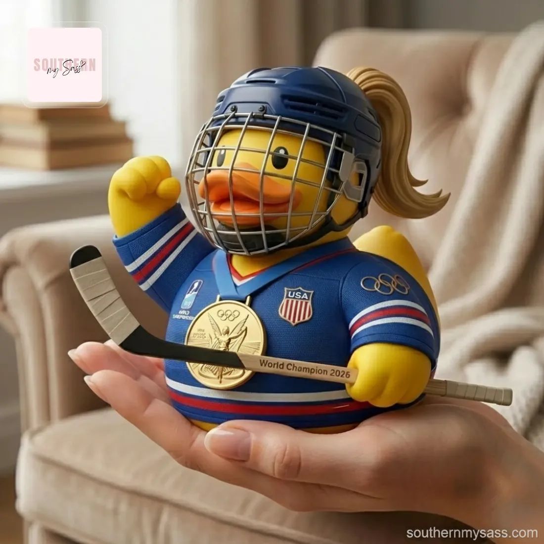 USA Ice Hockey World Champion 2026 Collectible Rubber Duck