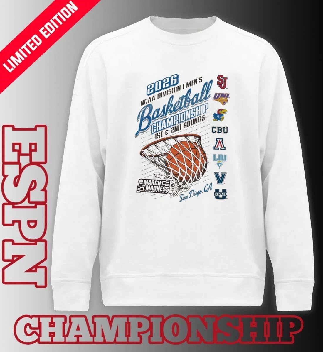 San Diego, CA 2026 NCAA DI Men’s Basketball Championship – 1st, 2nd Rounds Shirt