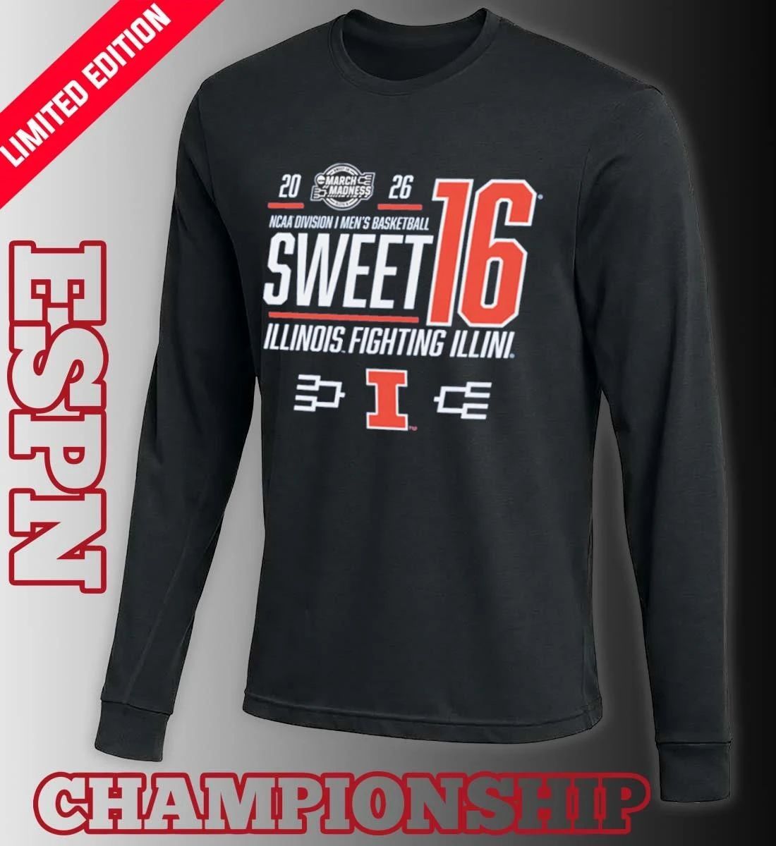 Illinois Men’s Basketball Sweet 16 Bound Net 2026 Shirt