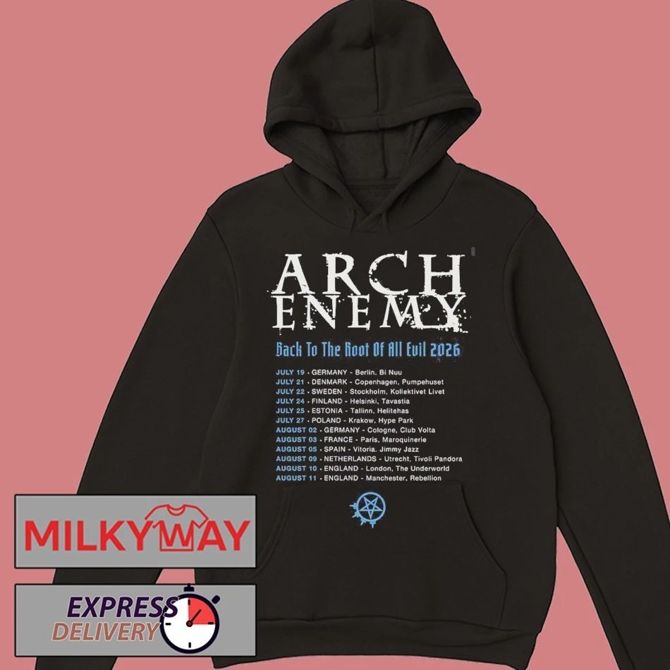 Arch Enemy Back To The Root Of All Evil 2026 Tour Europe And UK Schedule Dates Two Sided T-Shirt