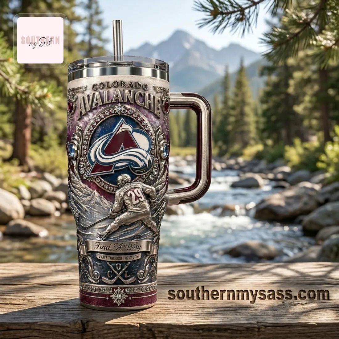 Colorado Avalanche 40oz Insulated Tumbler with Handle