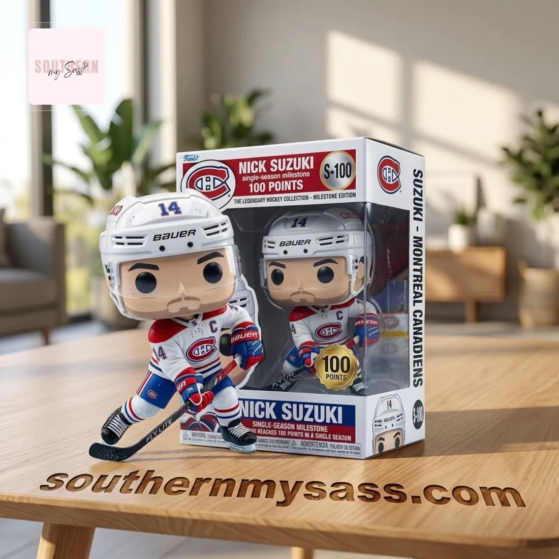 Nick Suzuki Montreal Canadiens 100 Points Single-Season Milestone Funko Pop Figure Doll
