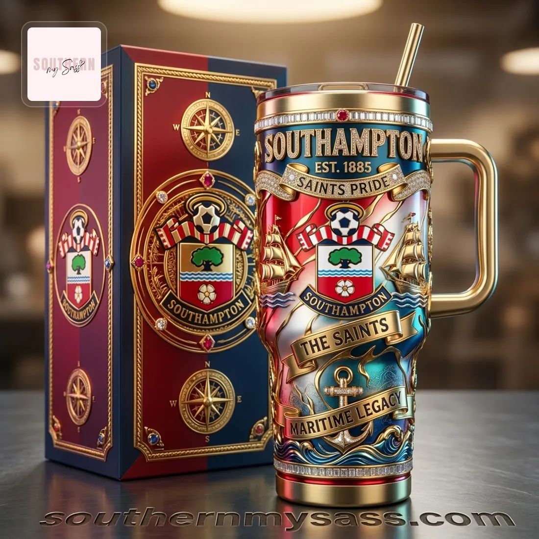 Southampton FC Saints Pride 40oz Insulated Tumbler with Handle