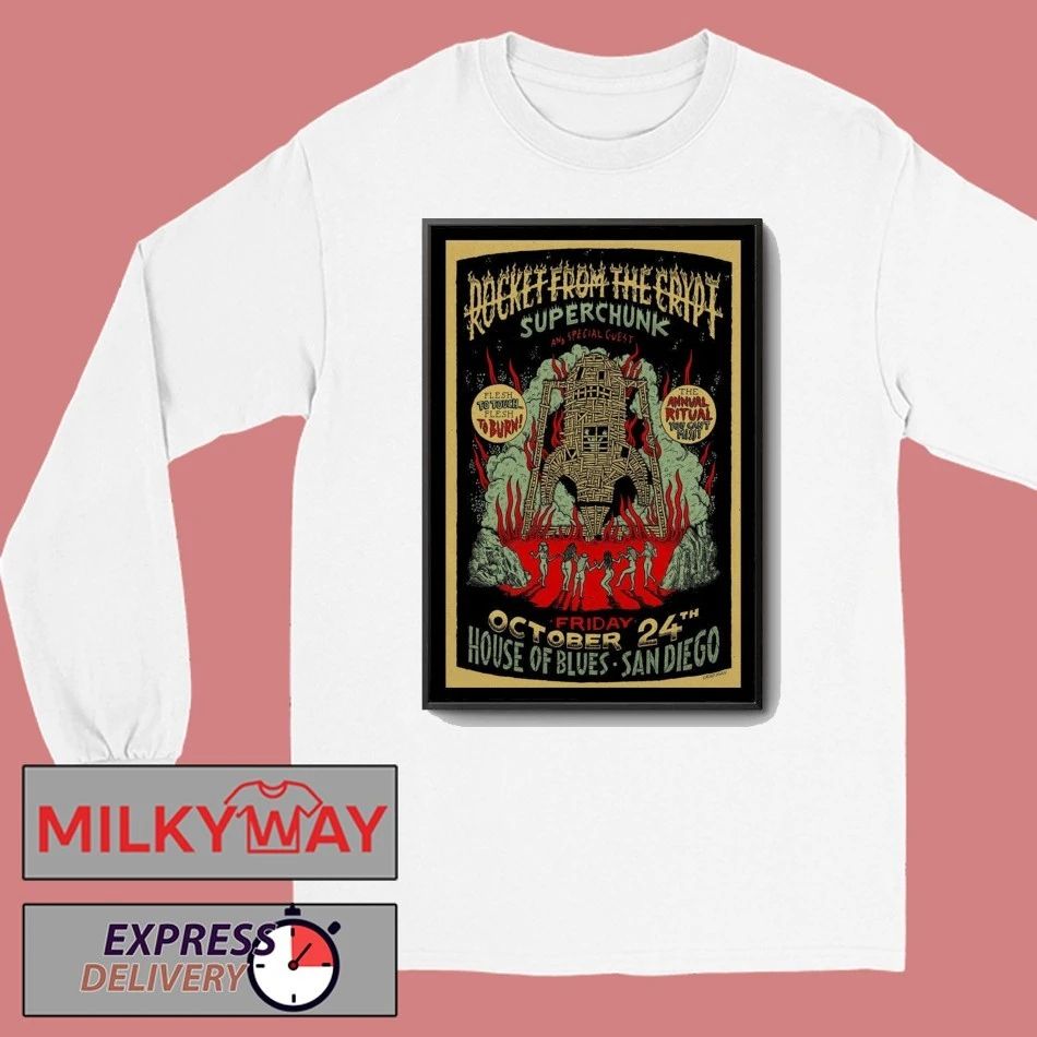 Rocket From The Crypt, Superchunk Oct 24, 2025 House of Blues in San Diego, CA Poster shirt