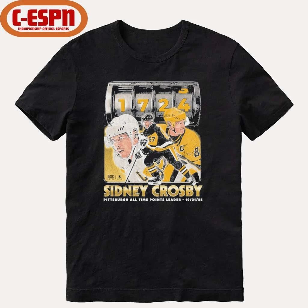 1724 Sidney Crosby Pittsburgh All Time Points Leader shirt