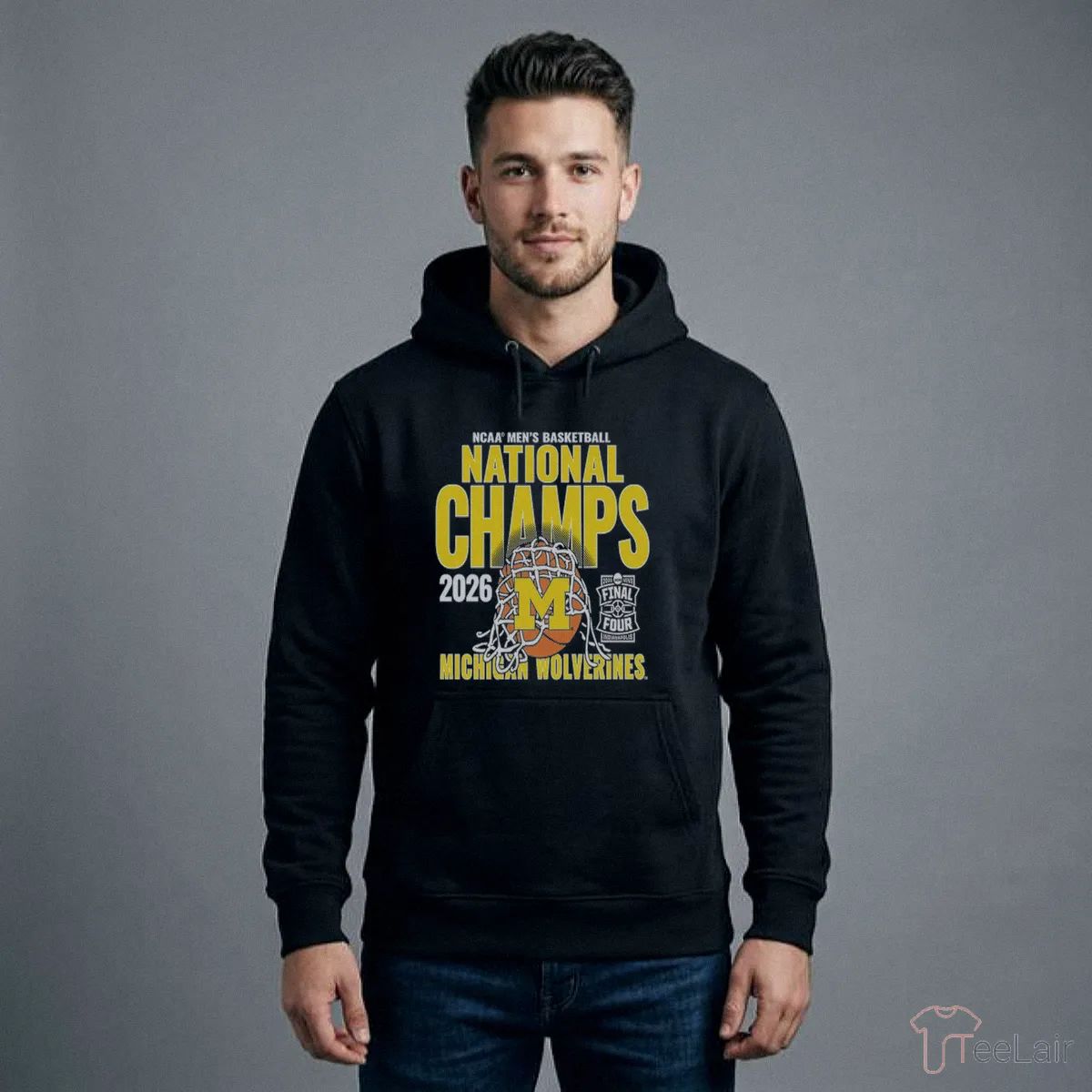 Michigan Wolverines Men’S Basketball National Champions Cut Net Navy T-Shirt