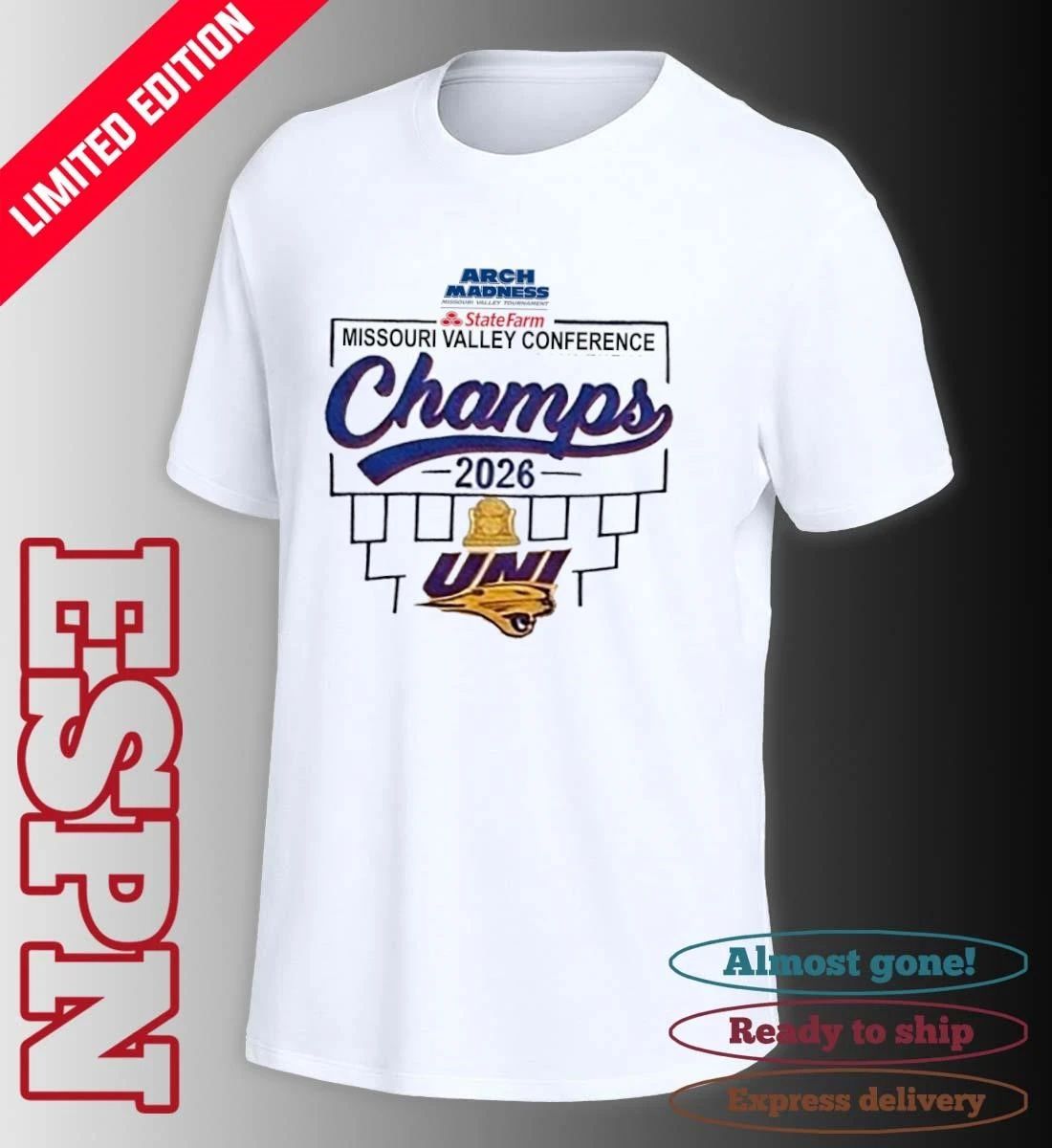 Northern Iowa Men’s Basketball 2026 MVC Tournament Champions Locker Room T-Shirt