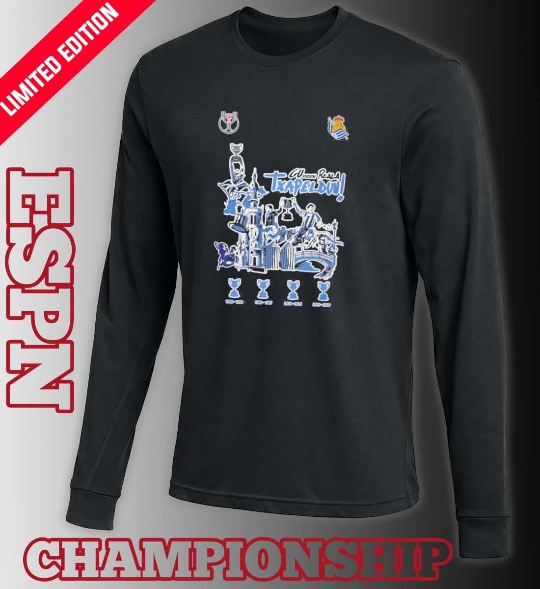 Real Sociedad Guozhen Reala Txapel Dun Campeones Shirt