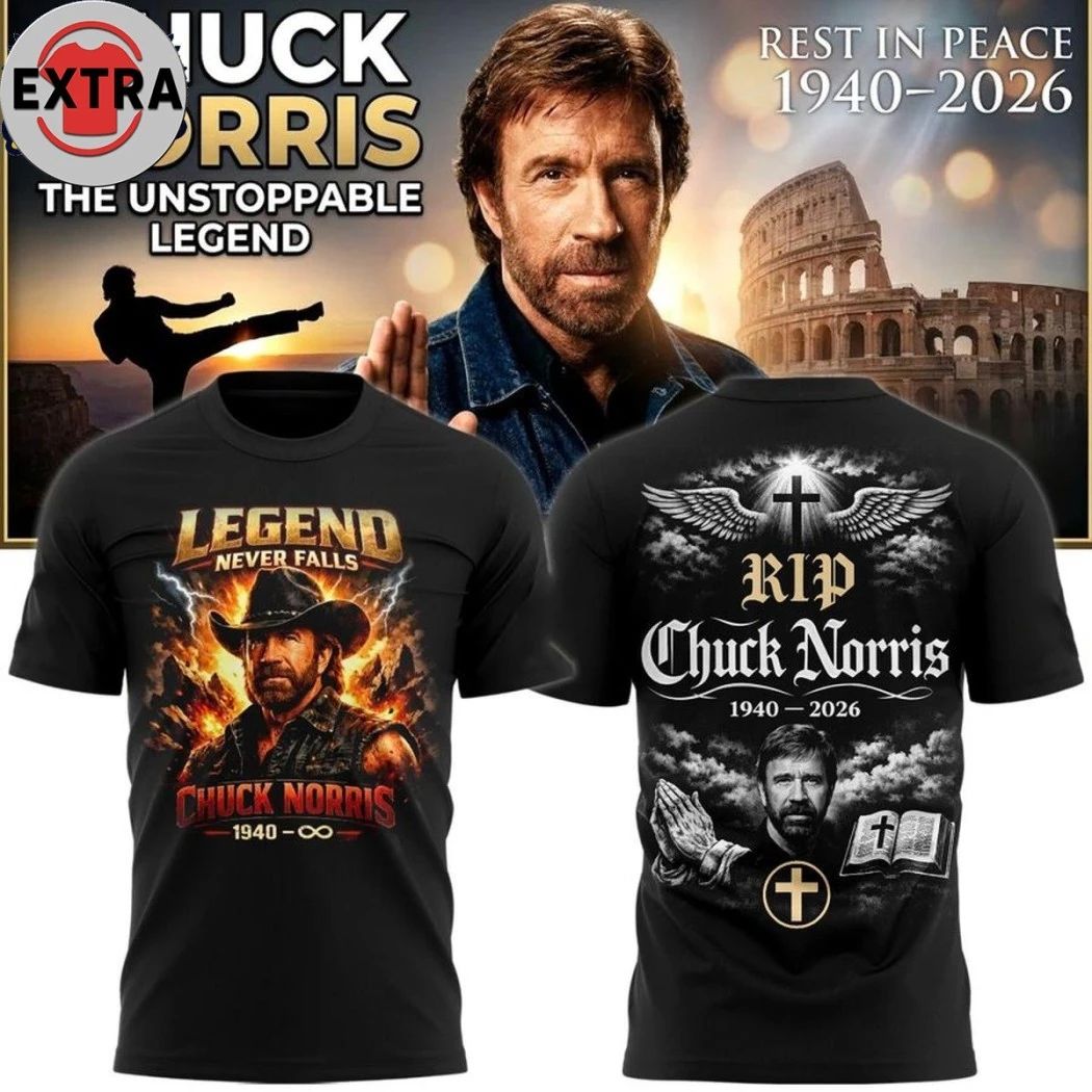 Chuck Norris Legend Never Falls 1940-2026 Hooded T-Shirt