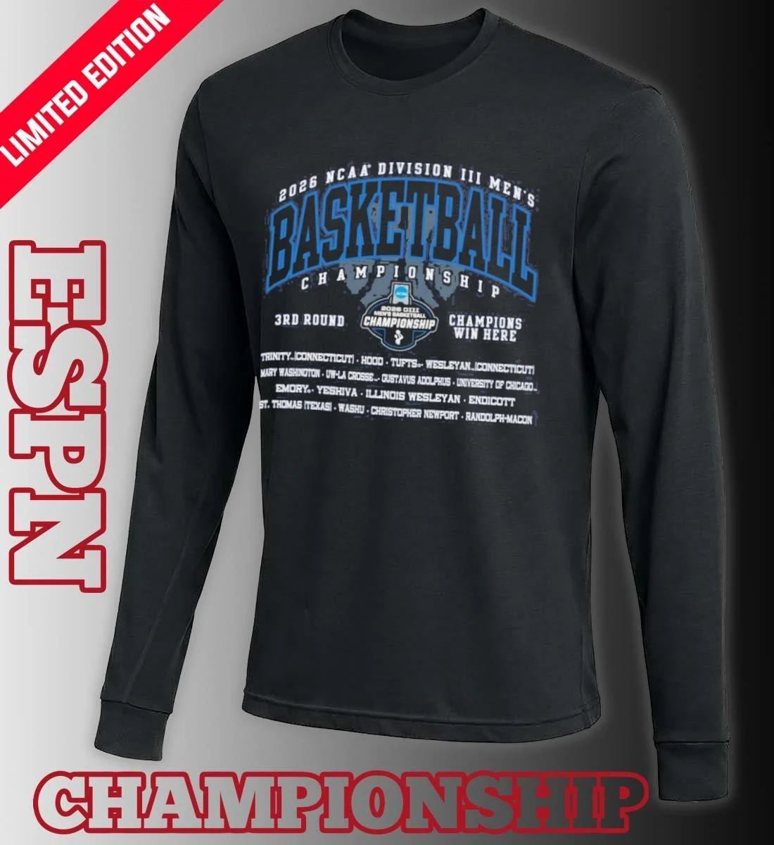 3rd Round 2026 NCAA DIII Men’s Basketball Championship T-Shirt