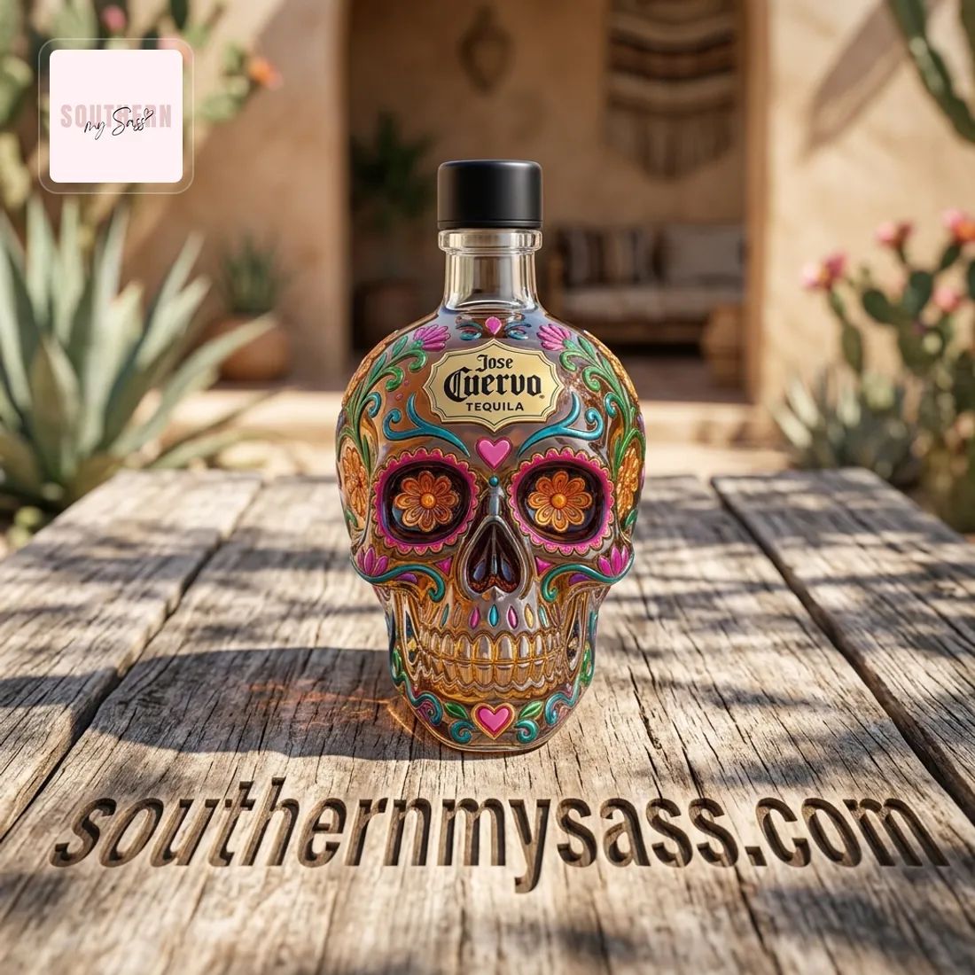 Jose Cuervo Day of the Dead Limited Edition Sugar Skull Whiskey Bottle