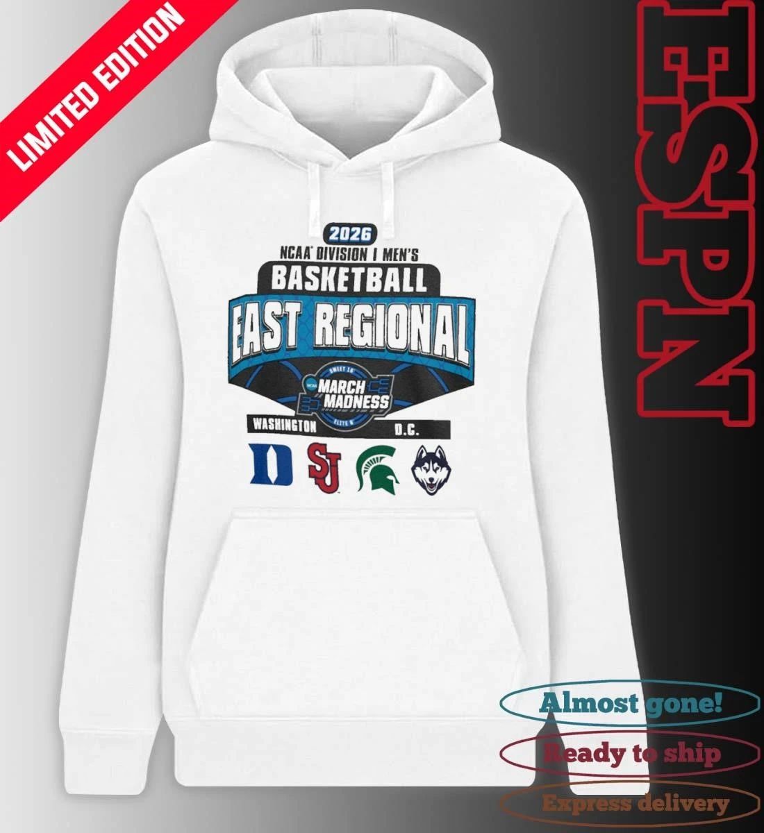 4 Team 2026 NCAA DI Men’s Basketball East Regional Washington, DC T-Shirt