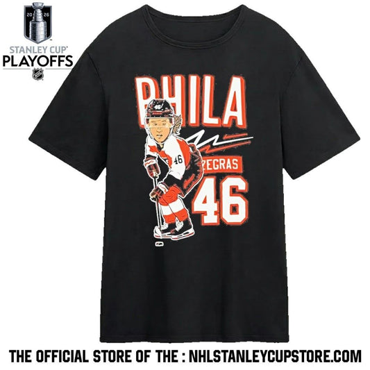 Trevor Zegras Caricature 46 Philadelphia Flyers Nhl Hockey 2026 Shirt