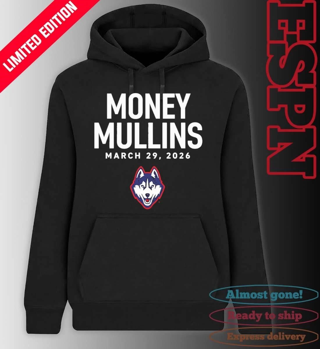 Money Mullins Braylon Mullins UConn Huskies basketball 2026 T-Shirt