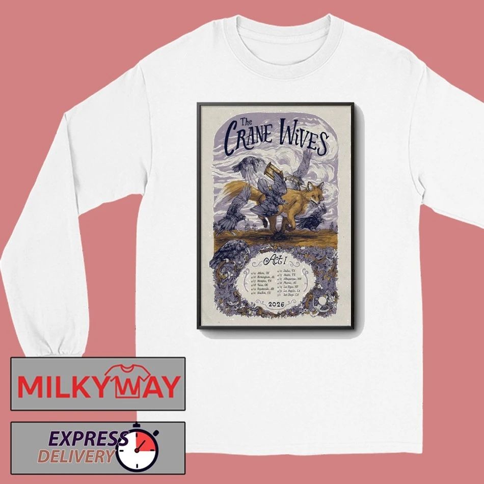Poster The Crane Wives April 2026 Tour shirt