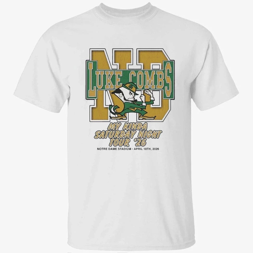 Luke Combs South Bend Indiana 2026 Tour Merch Tee At Notre Dame Stadium April 18 2026 Notre Dame Fighting Irish Big Logo T-Shirt