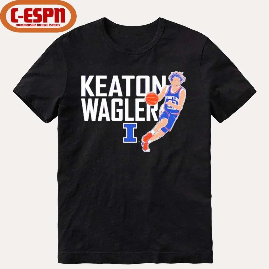 Illinois Basketball Keaton Wagler Name Pose Shirt