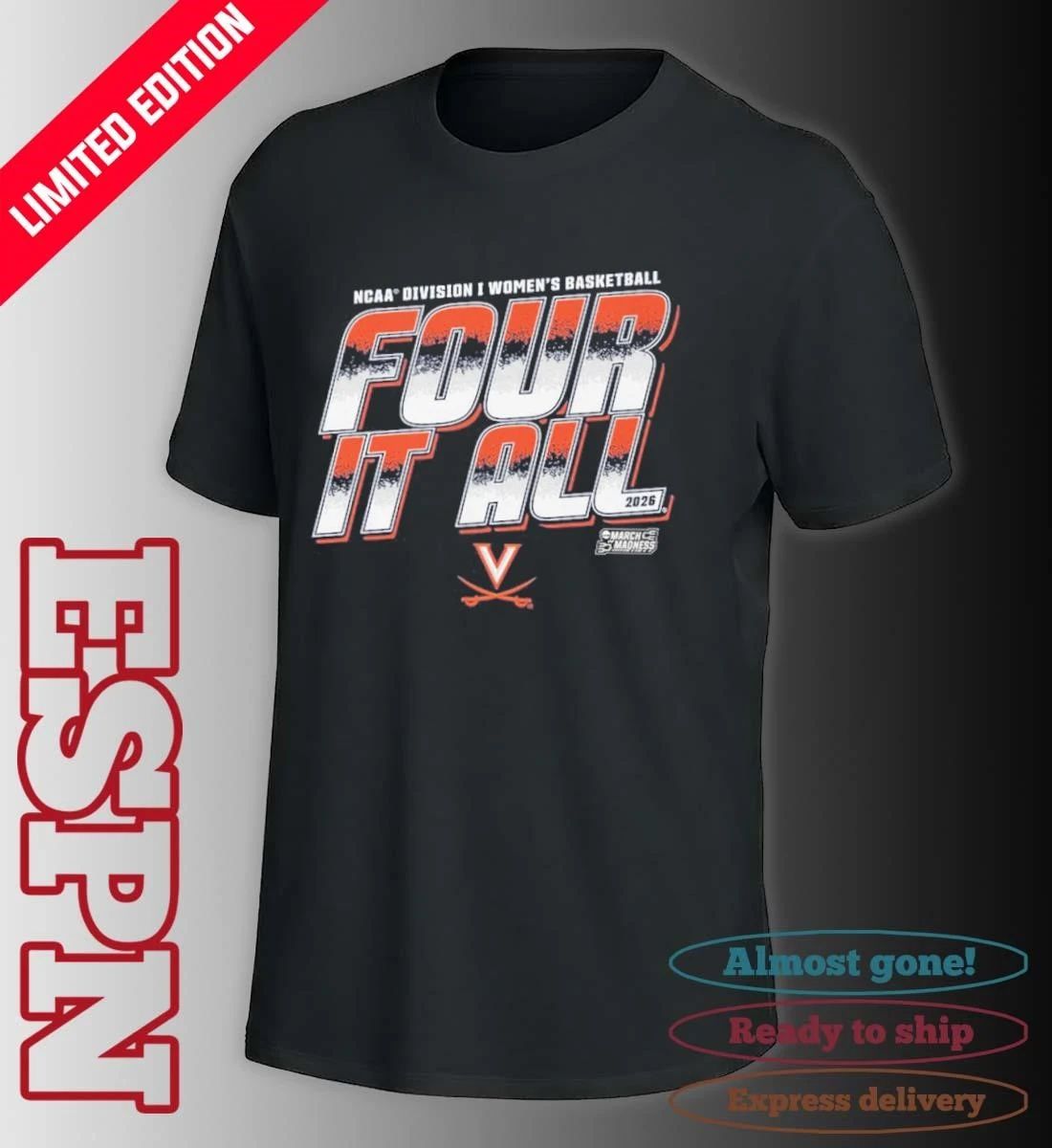 Virginia Women’s Basketball Four It All 2026 March Madness Shirt