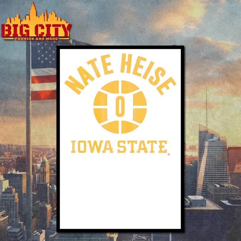 Iowa State Basketball Nate Heise Name Number Ball Graphic Shirt