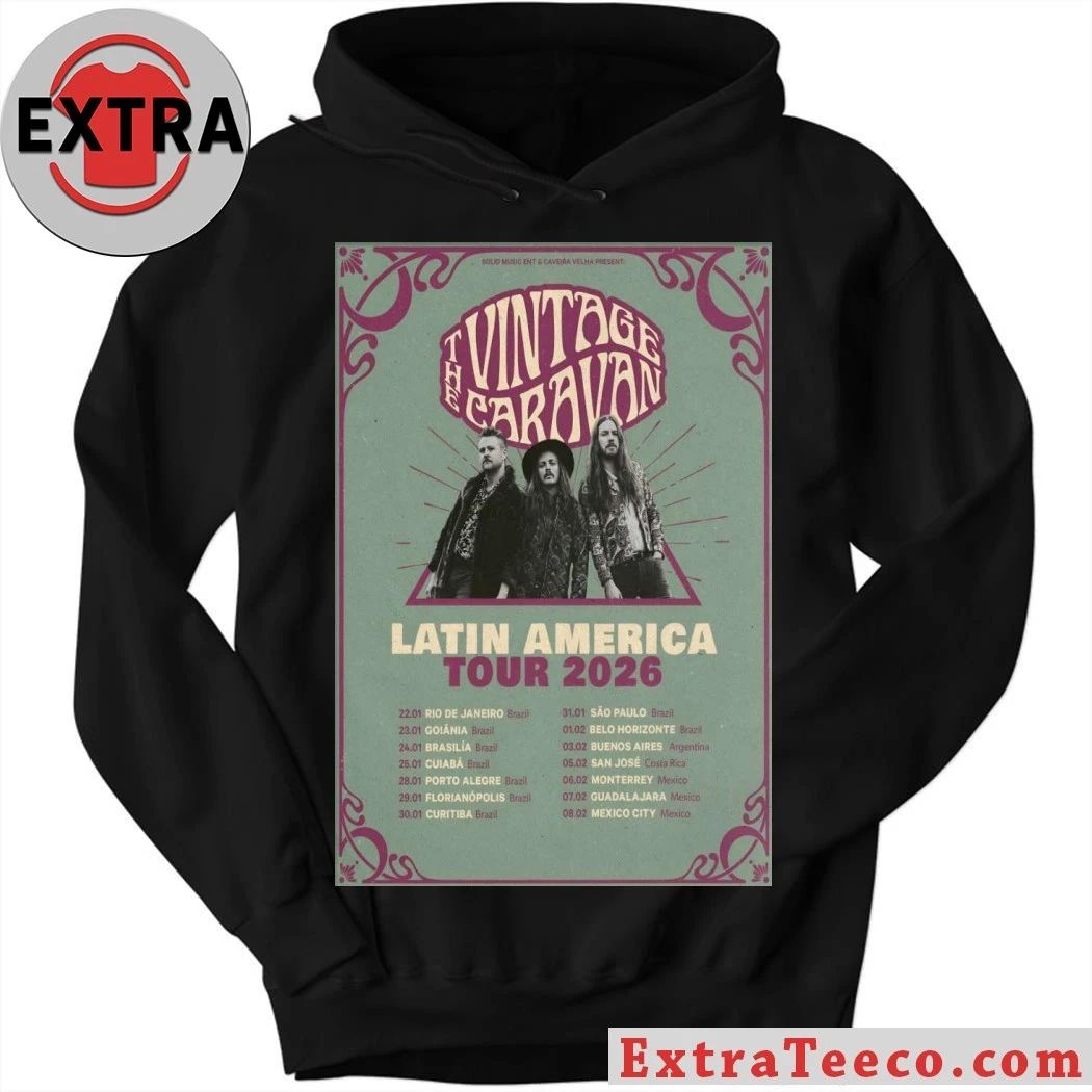 The Vintage Caravan Tour Latin America 2026 Poster T-Shirt