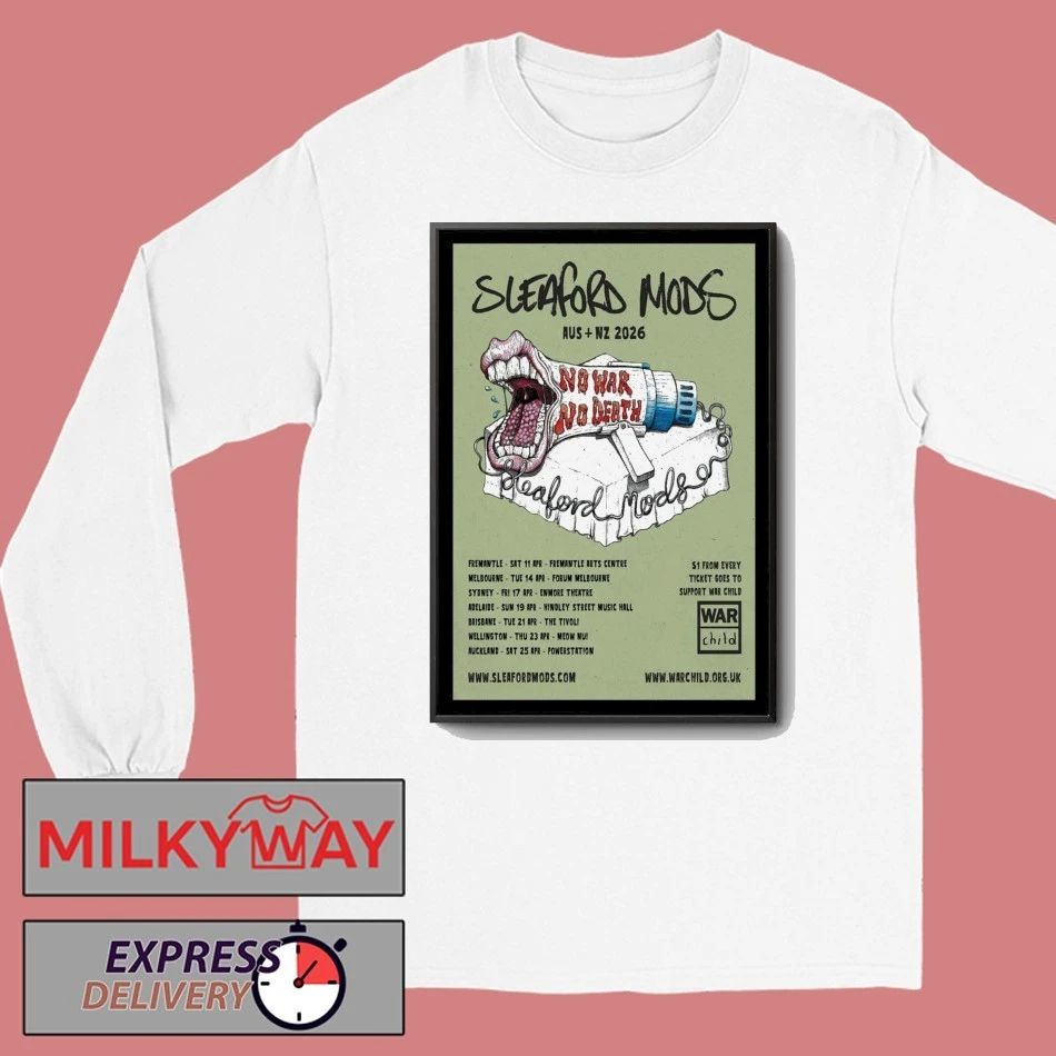 Sleaford Mods Tour Australia & New Zealand 2026 Poster shirt