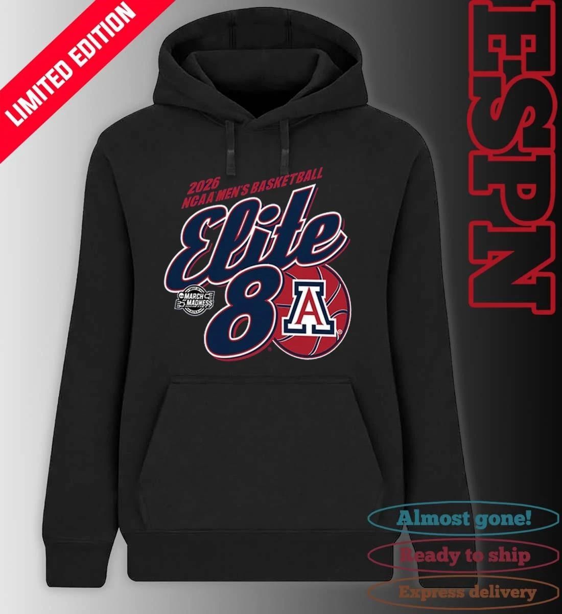 NCAA Men’s Basketball Elite 8 Arizona Wildcats 2026 T-Shirt