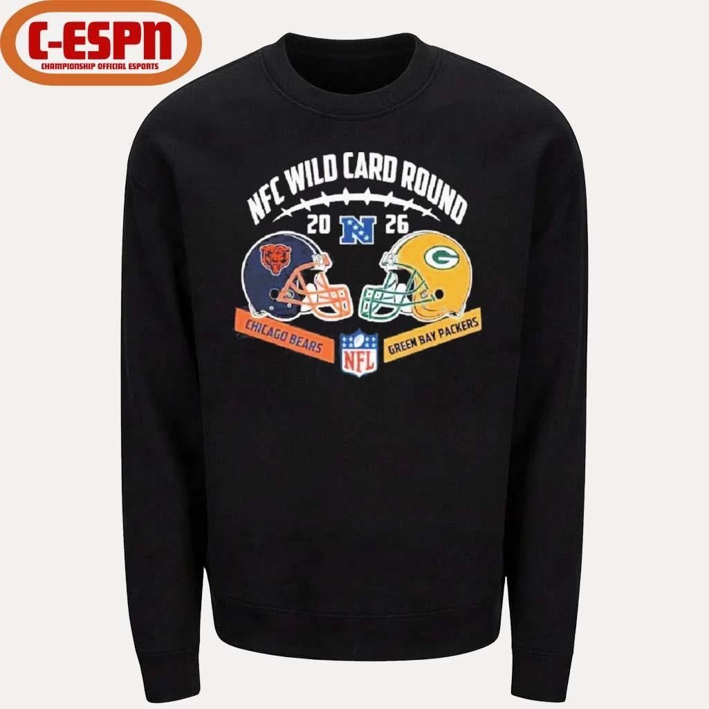 Bears Vs Packers NFC Wild Card Round Helmet Matchup T-Shirt