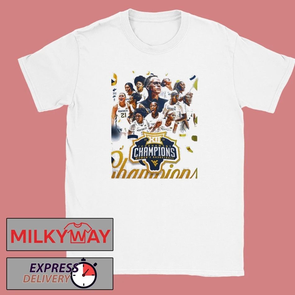 West Virginia Mountaineers 2026 Big 12 Tournament Women’s Basketball Champions Unisex T Shirt