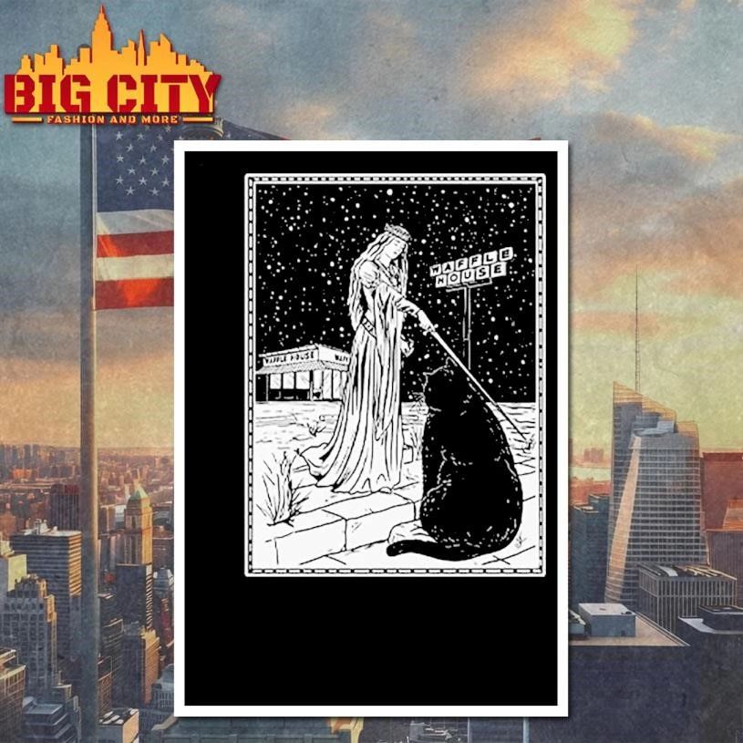 Medieval Cat Waffle House Tarot Style T Shirt