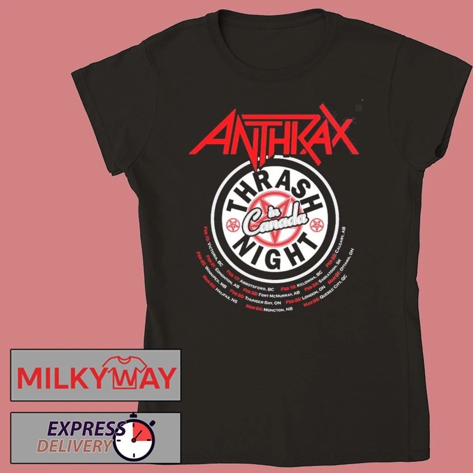 Anthrax Canada Tour 2026 Merch Thrash Night In Canada Two Sided T-Shirt